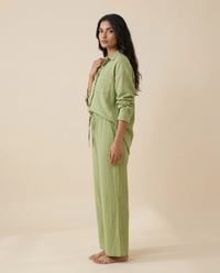 Women's Pure Cotton Crinkle Co-ord Set – Sage Green